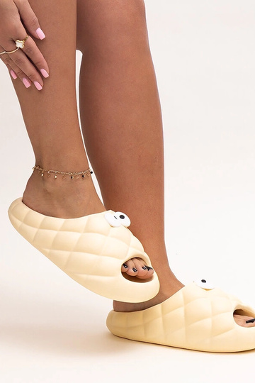 Chanclas de espuma beige con ojos de Gorges 2