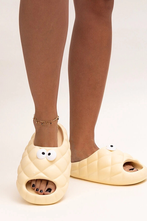 Chanclas de espuma beige con ojos de...