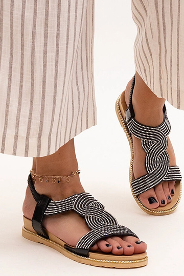 Sandalias negras decoradas con circonitas Gairsa 2