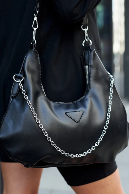 Bolso de hombro con cadena Bikata negra