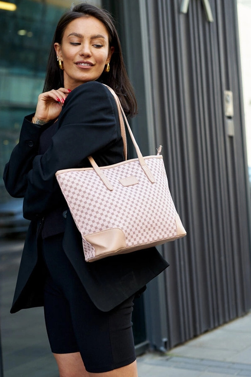 Bolso de hombro estampado rosa Kesiran