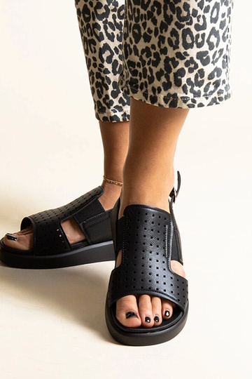 Sandalias negras con parte superior calada Imogne