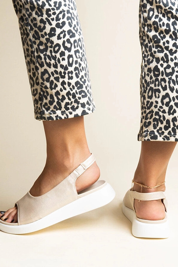 Sandalias sin cordones con purpurina dorada de Taylaka 2