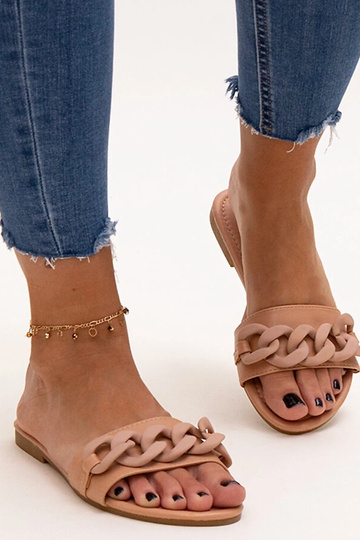 Chanclas marrones con cadena mate Aliyan 2