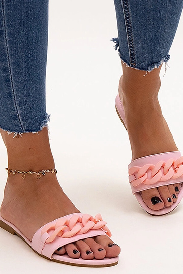 Chanclas con cadena mate color rosa de Aliyan 2