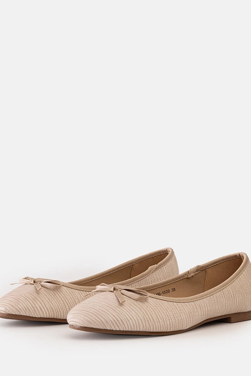 Bailarinas beige con lazo y plantilla...