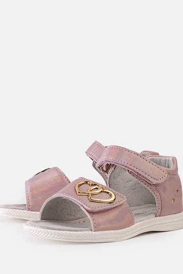 Sandalias infantiles rosas con plantilla de piel Minka