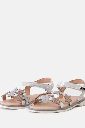 Sandalias infantiles Charisa color gris con estrellas de purpurina 2