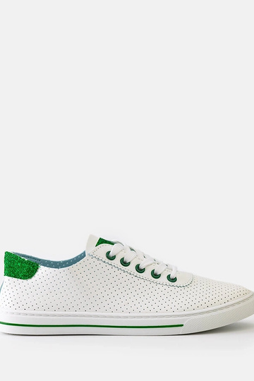 Zapatillas blancas perforadas con cordones para mujer Ruala