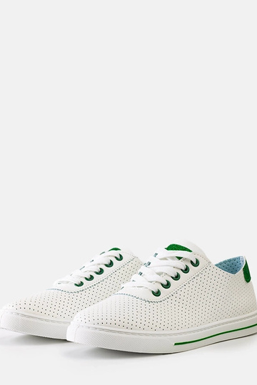 Zapatillas blancas perforadas con cordones para mujer Ruala 2