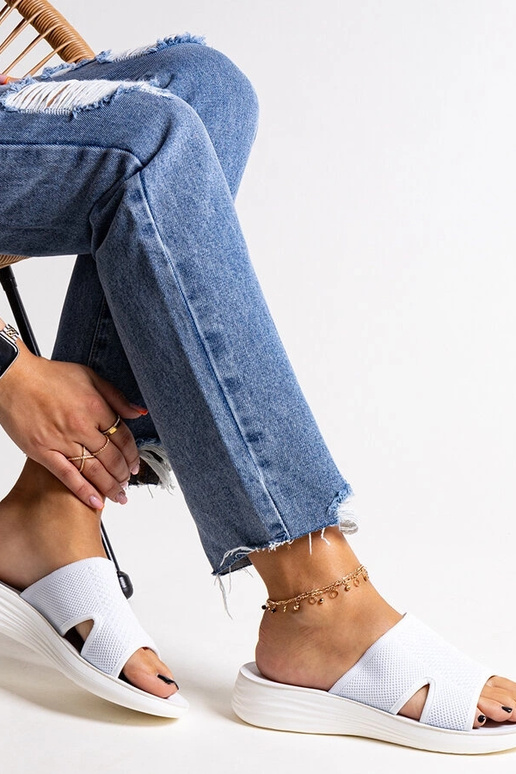 Chanclas de plataforma blancas Linah