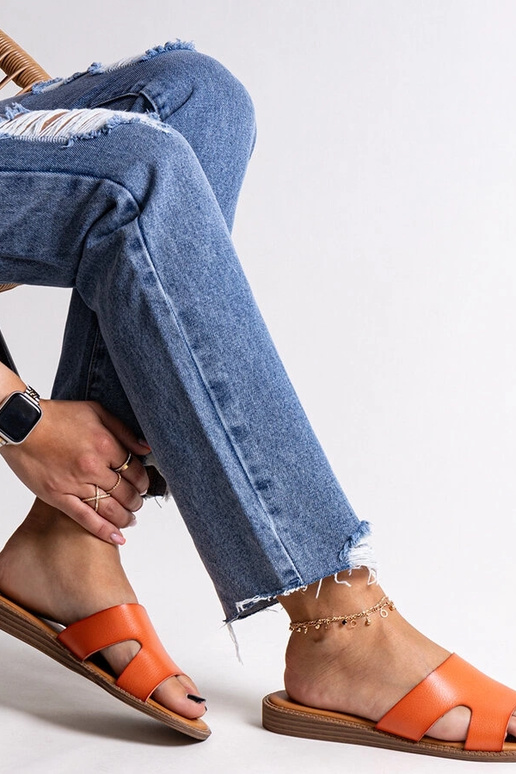 Chanclas de piel sintética de color...