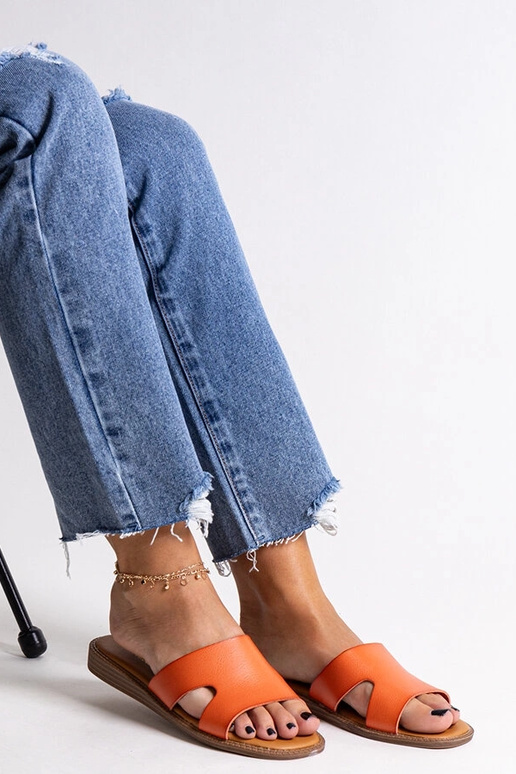 Chanclas de piel sintética de color...