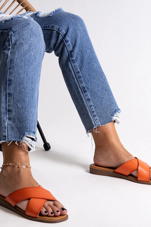 Chanclas de piel ecológica color...