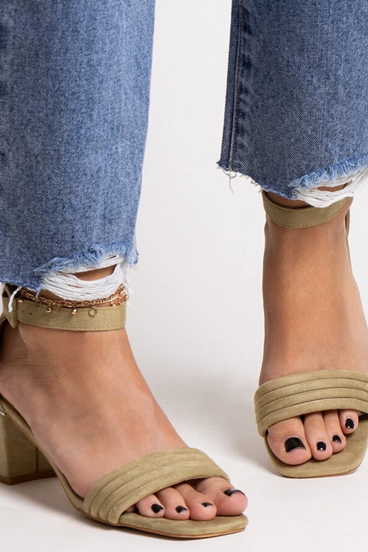 Sandalias de tacón bajo Johara verdes