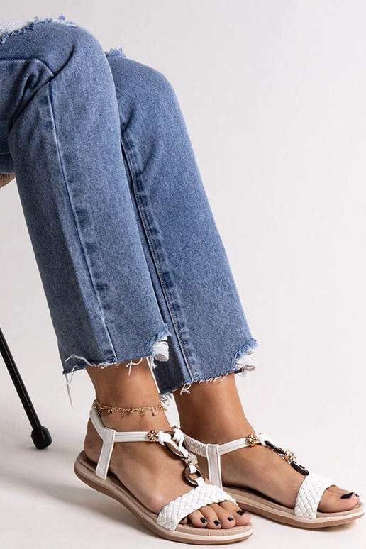 Sandalias trenzadas blancas Izodora