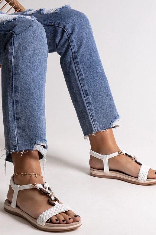 Sandalias trenzadas blancas Izodora