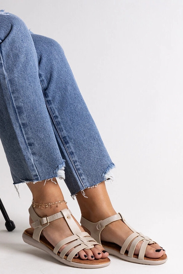 Sandalias de piel ecológica blanca Grimalda 2