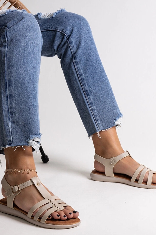 Sandalias de piel ecológica blanca...