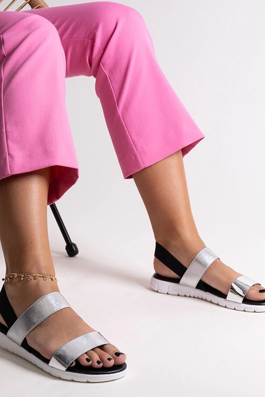 Sandalias planas plateadas Evelynia