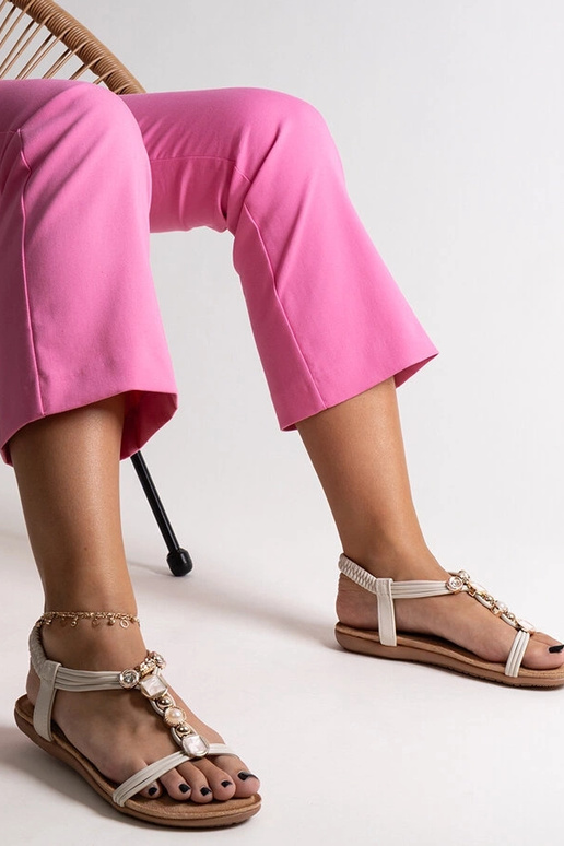 Sandalias beige con piedras Degnia