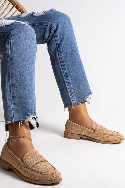 Mocasines marrones en circonitas mogha