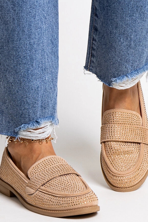 Mocasines marrones en circonitas mogha