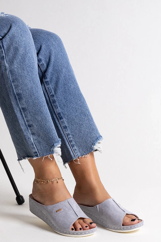 Sandalias de cuña grises Semretana