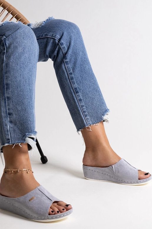 Sandalias de cuña grises Semretana