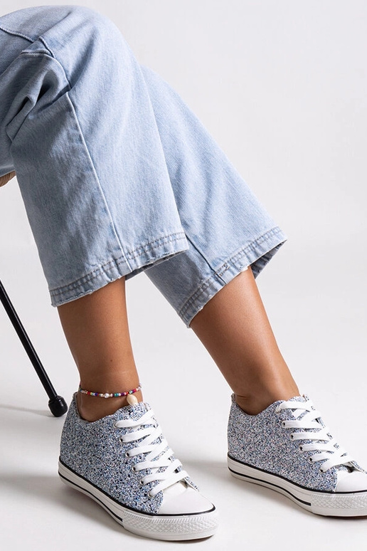 Zapatillas altas brillantes azules Jadwa