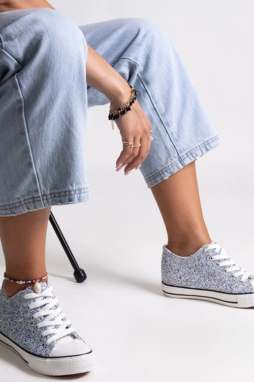 Zapatillas altas brillantes azules Jadwa