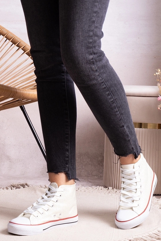 Zapatillas blancas altas de malla...