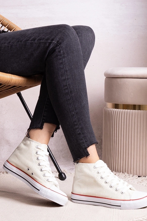 Zapatillas blancas altas de malla...