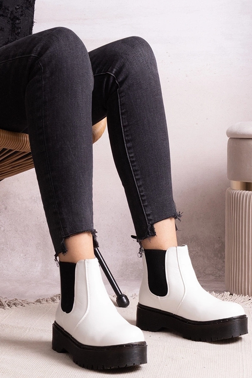 Botines blancos de plataforma Lessaya