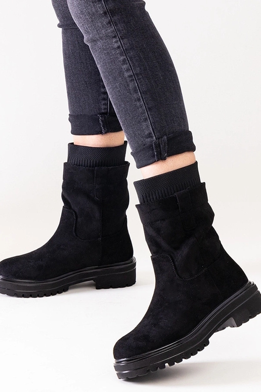 Botines negros sin cordones con...