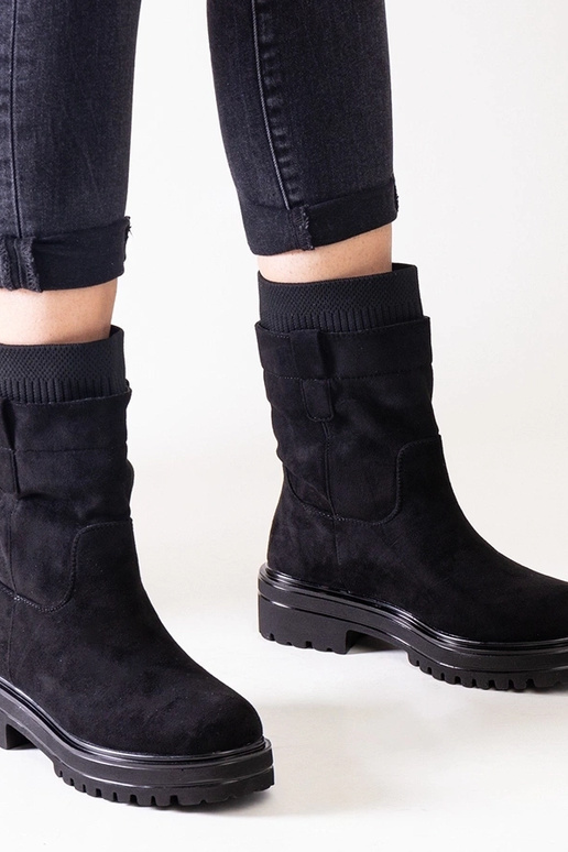 Botines negros sin cordones con...