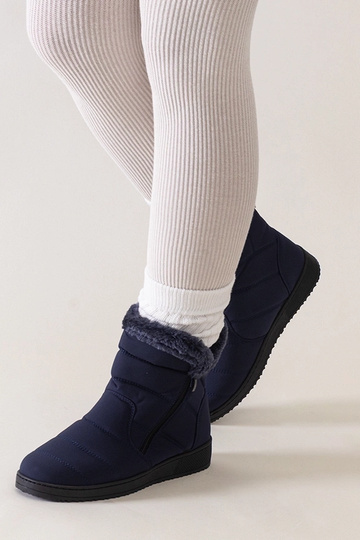 Botas de nieve azul marino decoradas con pelo Khit 2