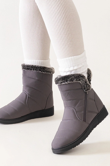 Botas de nieve grises decoradas con piel Khit 2