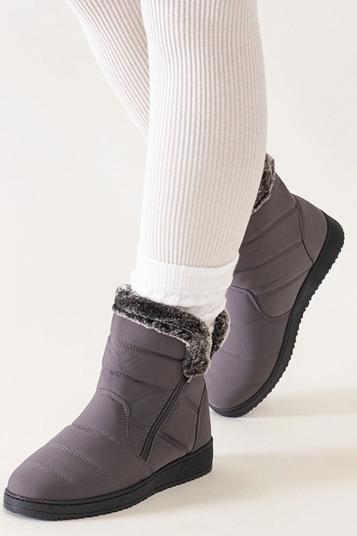 Botas de nieve grises decoradas con...