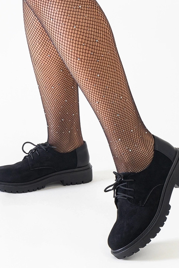 Zapatos negros de ante sintético para el tiempo libre con cordones Kalila 2