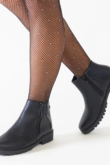 Botines negros con estampado de cocodrilo de cuero sintético Mifsada 2
