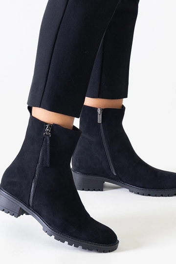 Botas de plataforma altas negras de ante sintético Zahra