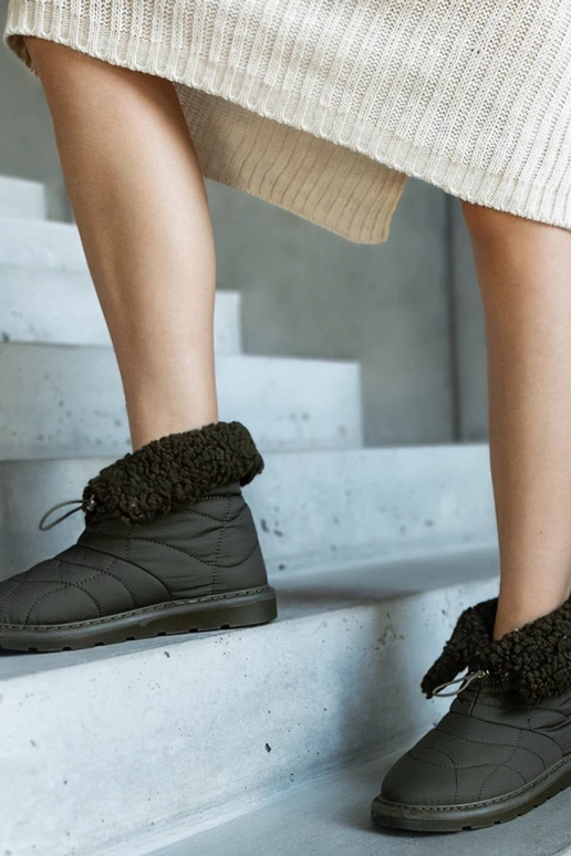 Botas de nieve aislantes verdes con...