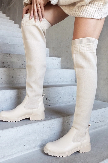 Botas largas beige caña elástica Juanra 2