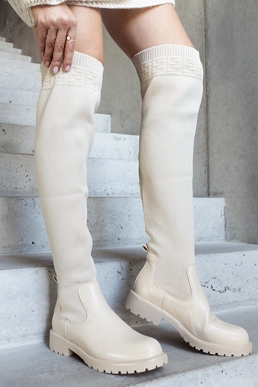 Botas largas beige caña elástica Juanra