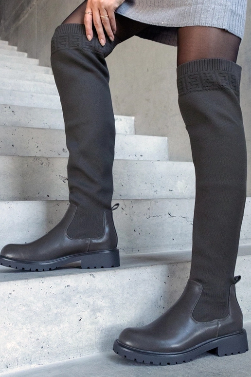 Botas largas de caña elástica color...