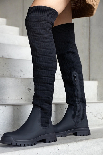 Botas de tela negra con acabado mate Scarlett 2