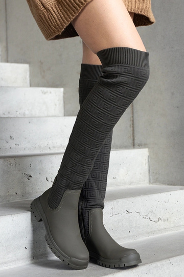 Botas de tela mate color... 2