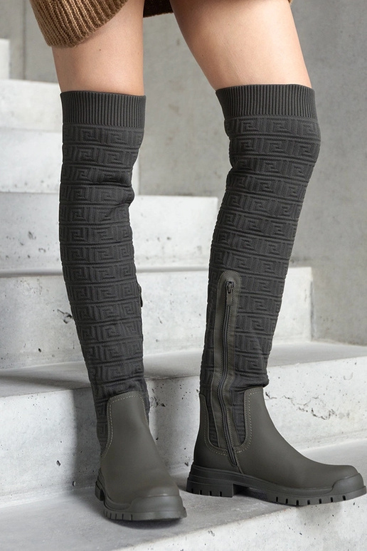 Botas de tela mate color verde escarlata