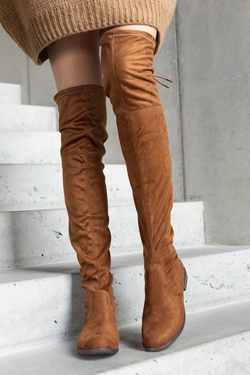 Botas de ante sintético color marrón con plataforma Hallora